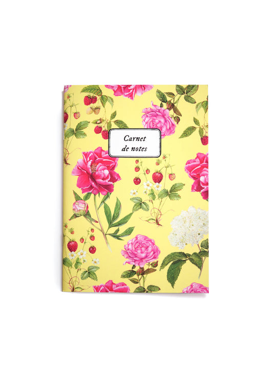 Carnet botanique à fleurs jaune