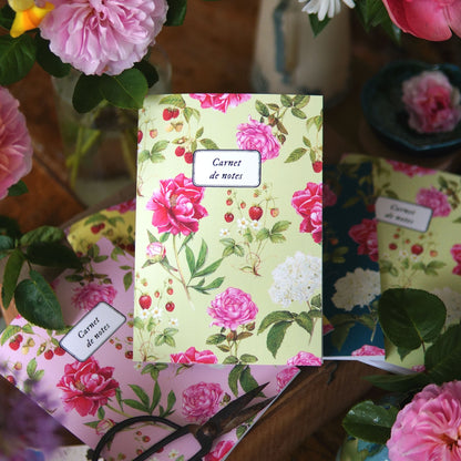 Carnet botanique à fleurs vert