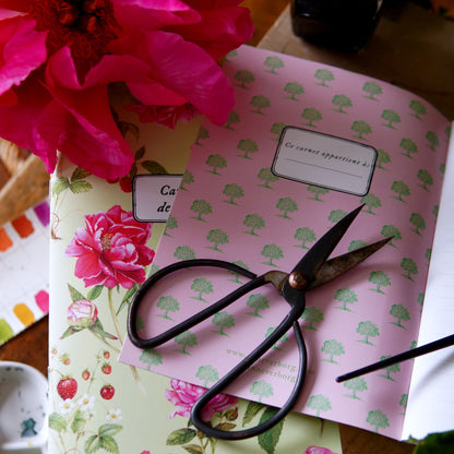 Carnet botanique à fleurs vert