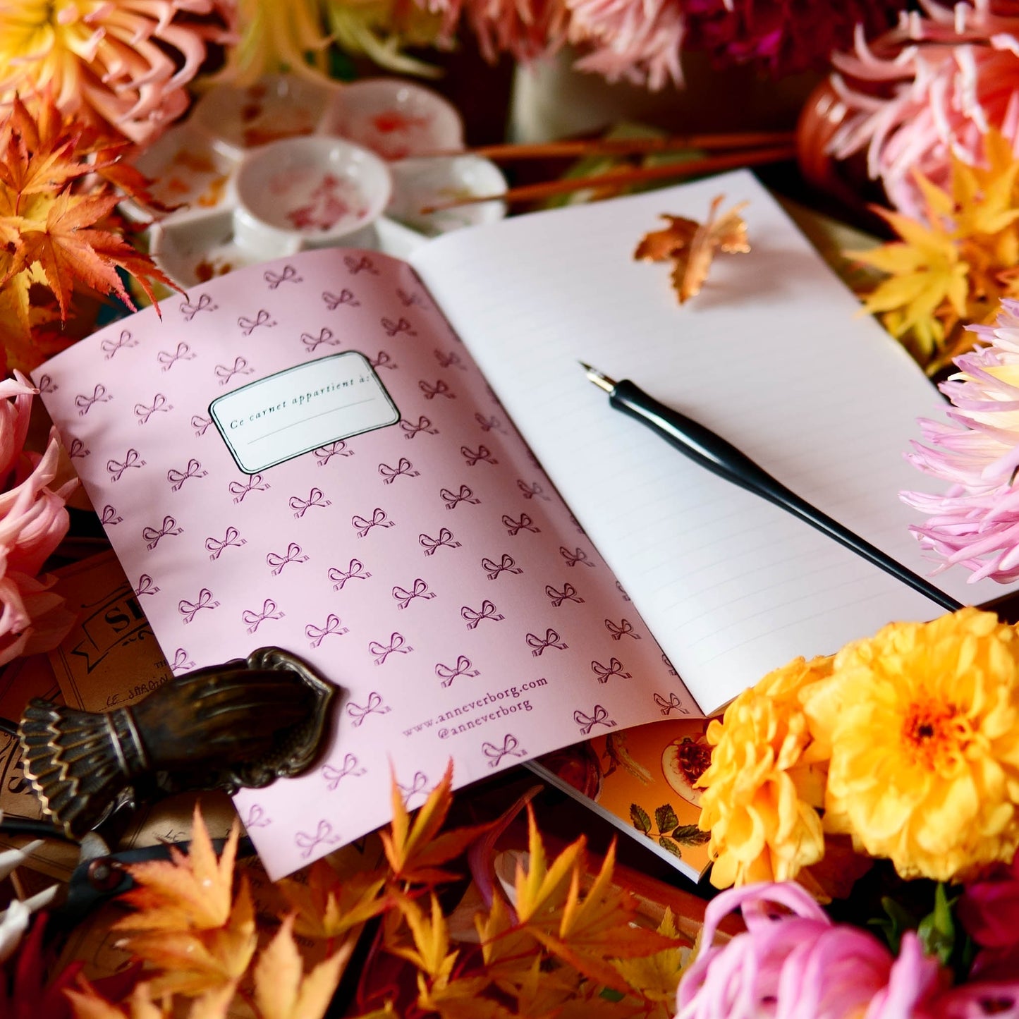 Carnet botanique fruits bordeaux