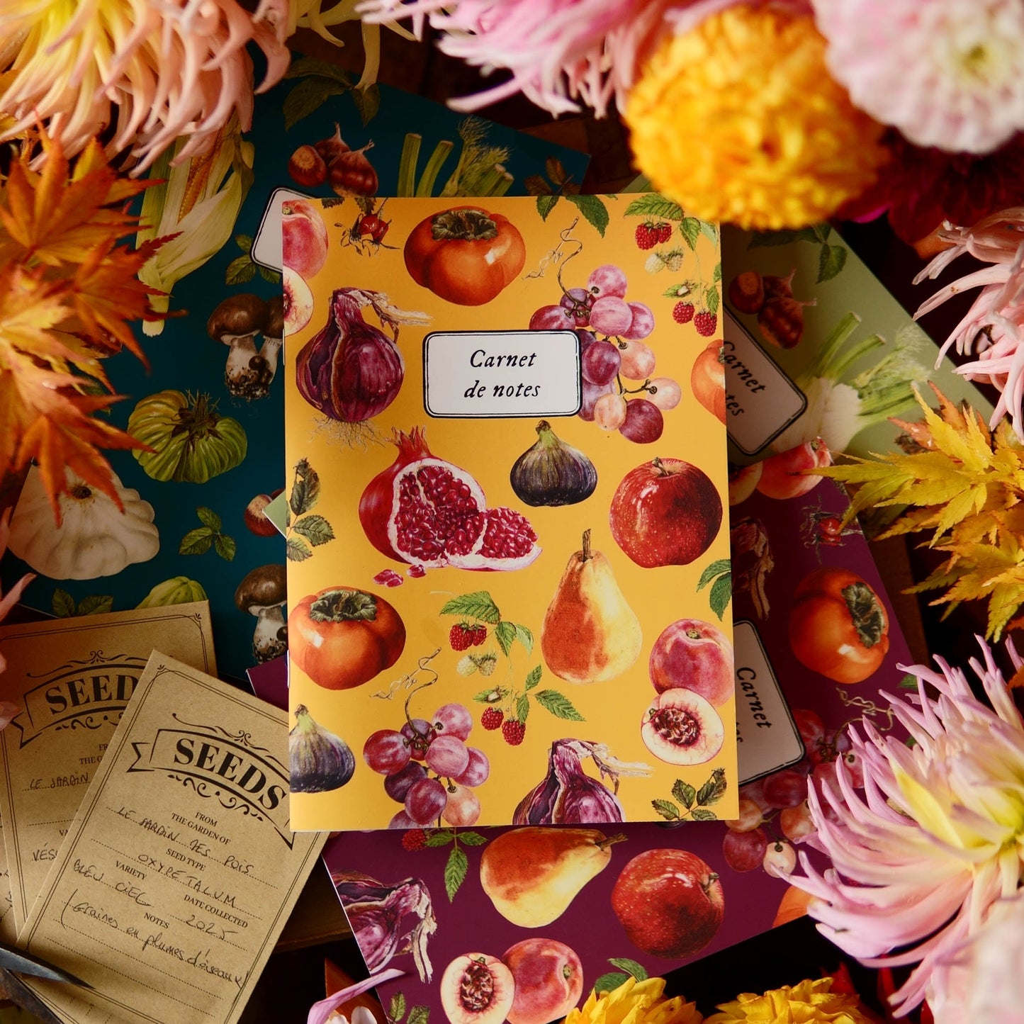 Carnet botanique fruits ocre