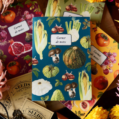 Carnet botanique légumes bleu