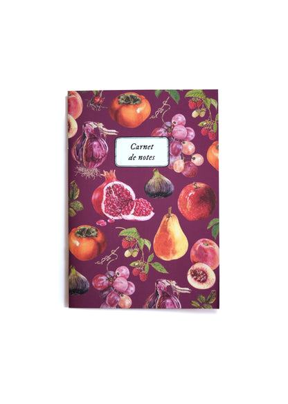 Carnet botanique fruits bordeaux